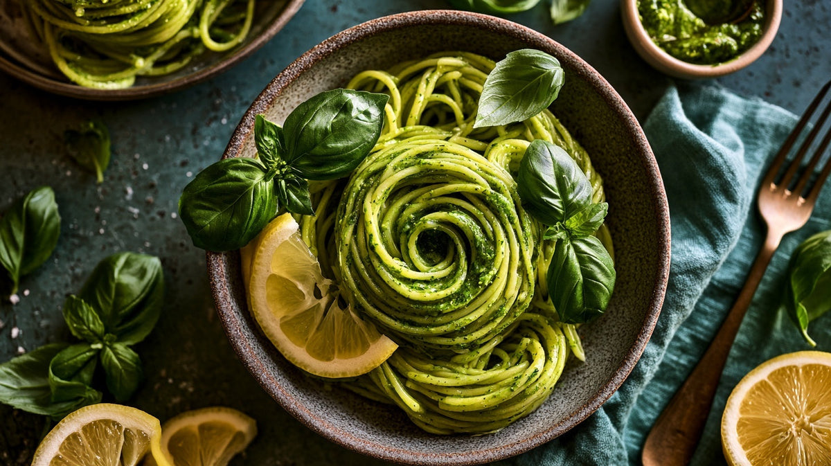 Lemon Pesto Pasta (Bright, No-Cook Sauce)