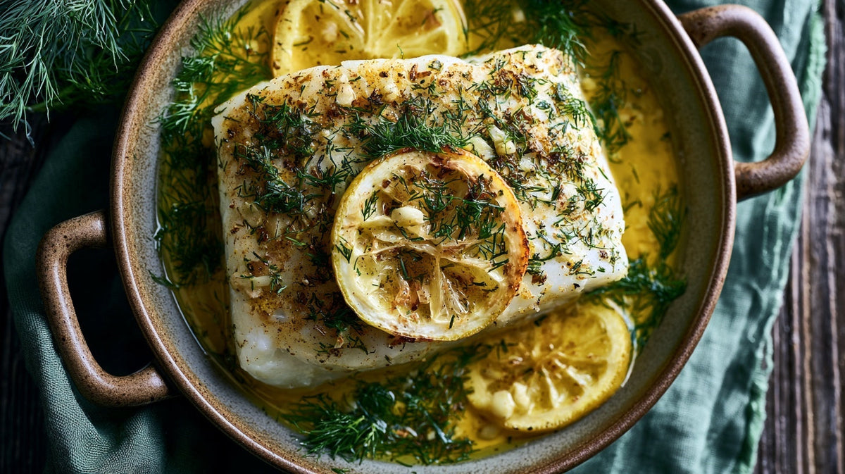 Baked Halibut with Lemon and Dill