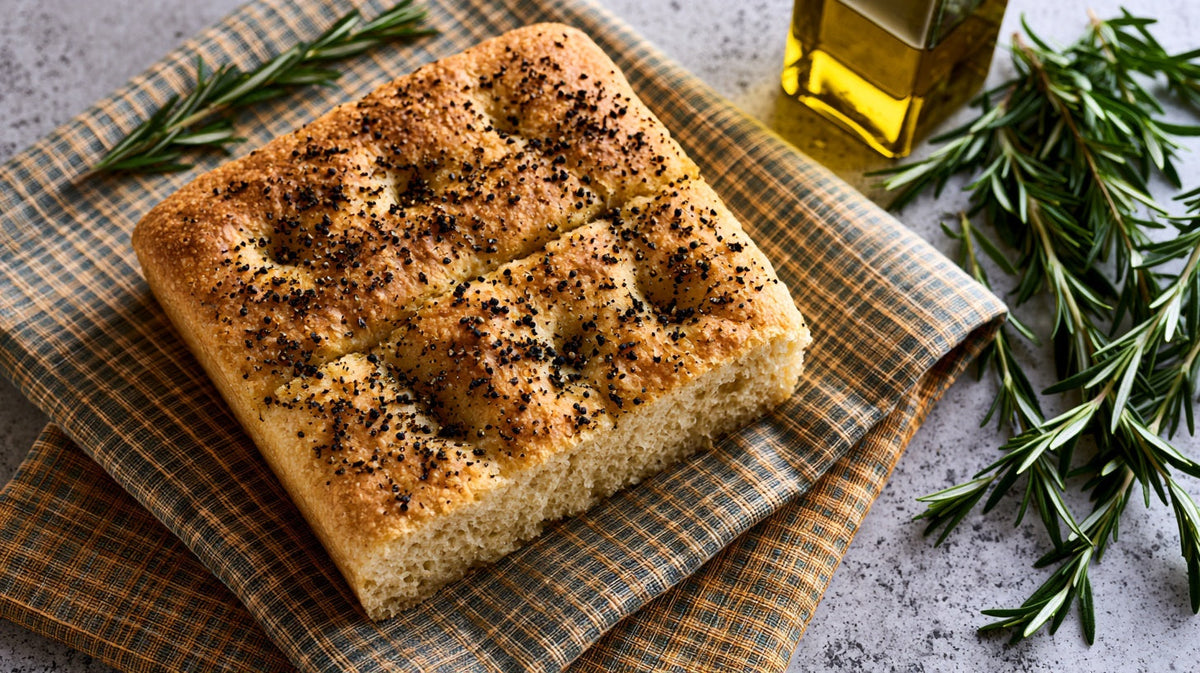 Easy No-Knead Black Pepper Focaccia