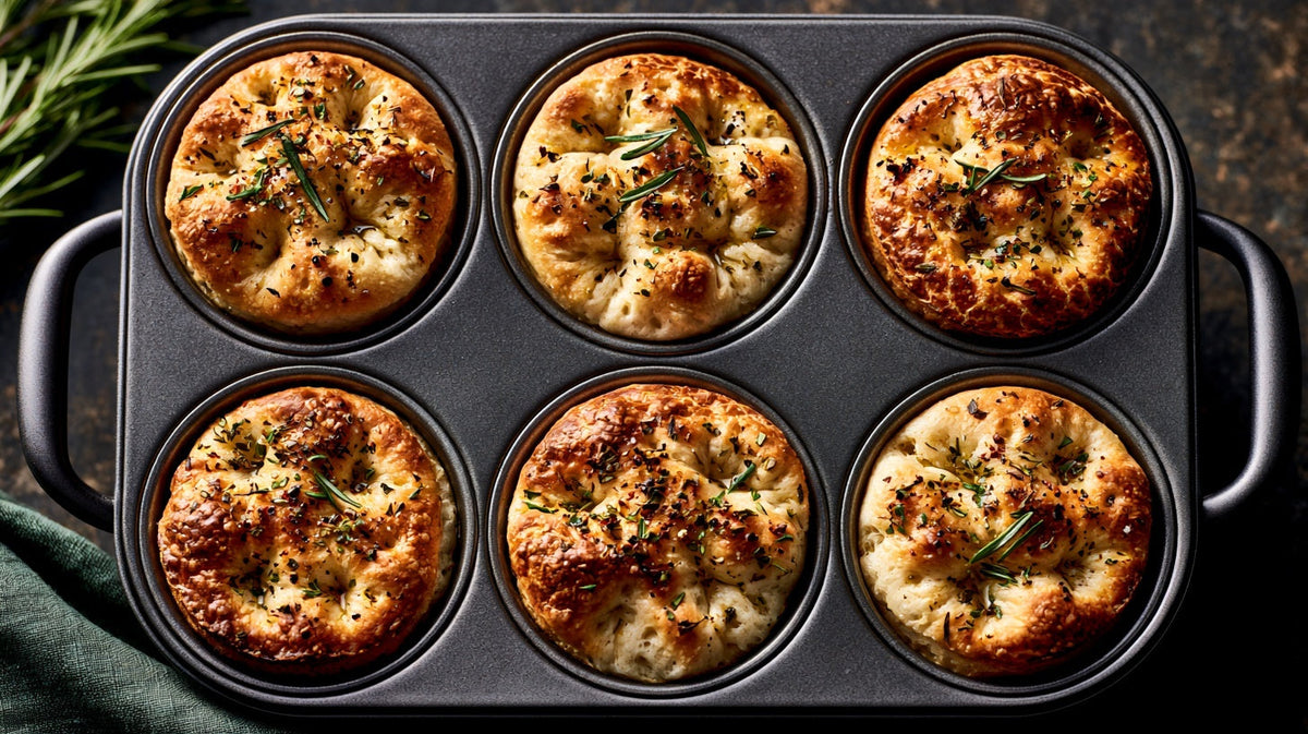 Easy No-Knead Focaccia Muffins