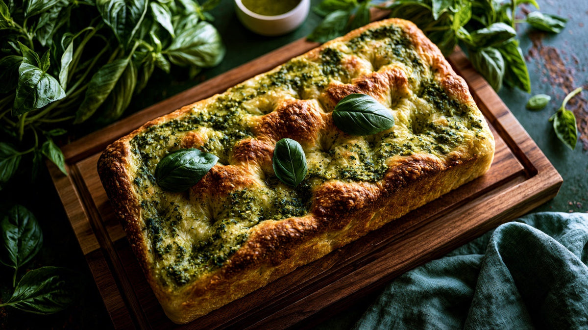 Easy Pesto Focaccia Bread