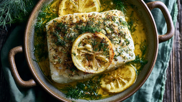 Baked Halibut with Lemon and Dill