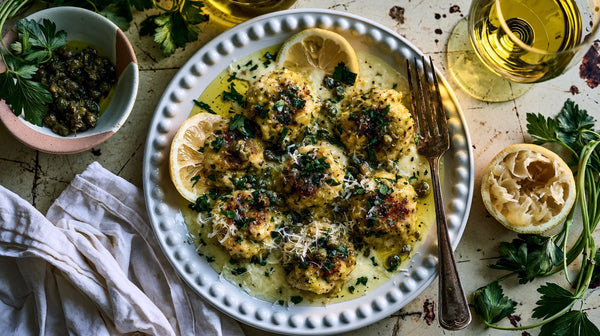Chicken Piccata Meatballs (Lemon-Caper Sauce)
