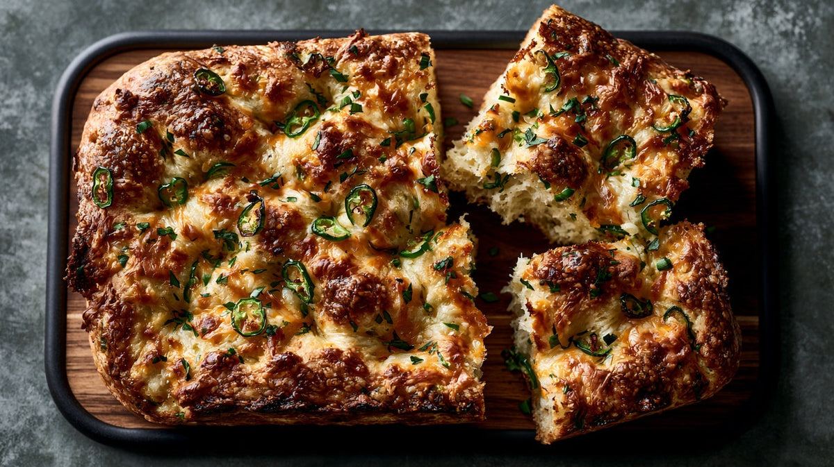 Easy Jalapeno Cheddar Focaccia