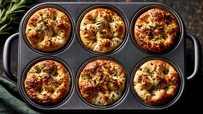 Easy No-Knead Focaccia Muffins