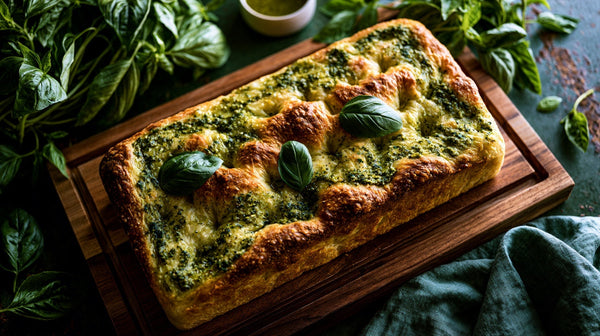 Easy Pesto Focaccia Bread
