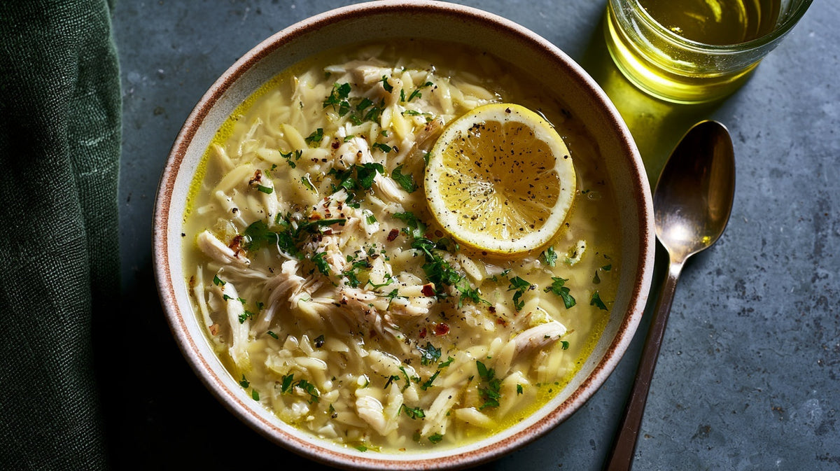 Lemon Chicken Orzo Soup