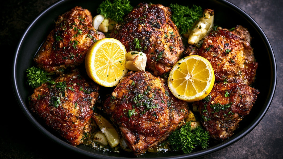 Lemon Garlic Chicken Thighs (Crispy & Juicy)