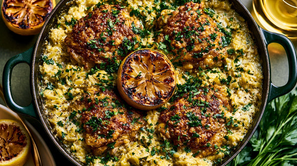 One-Pan Lemon Chicken Orzo (Easy Skillet Dinner)
