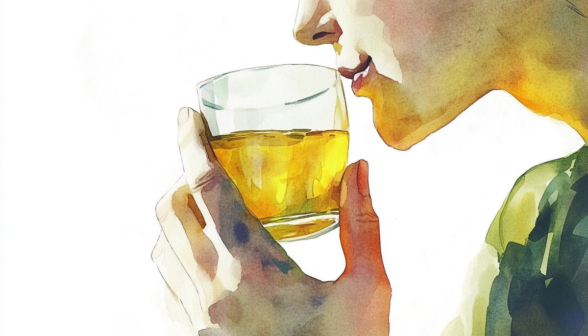 A shot glass of extra virgin olive oil poured for a daily olive oil shot
