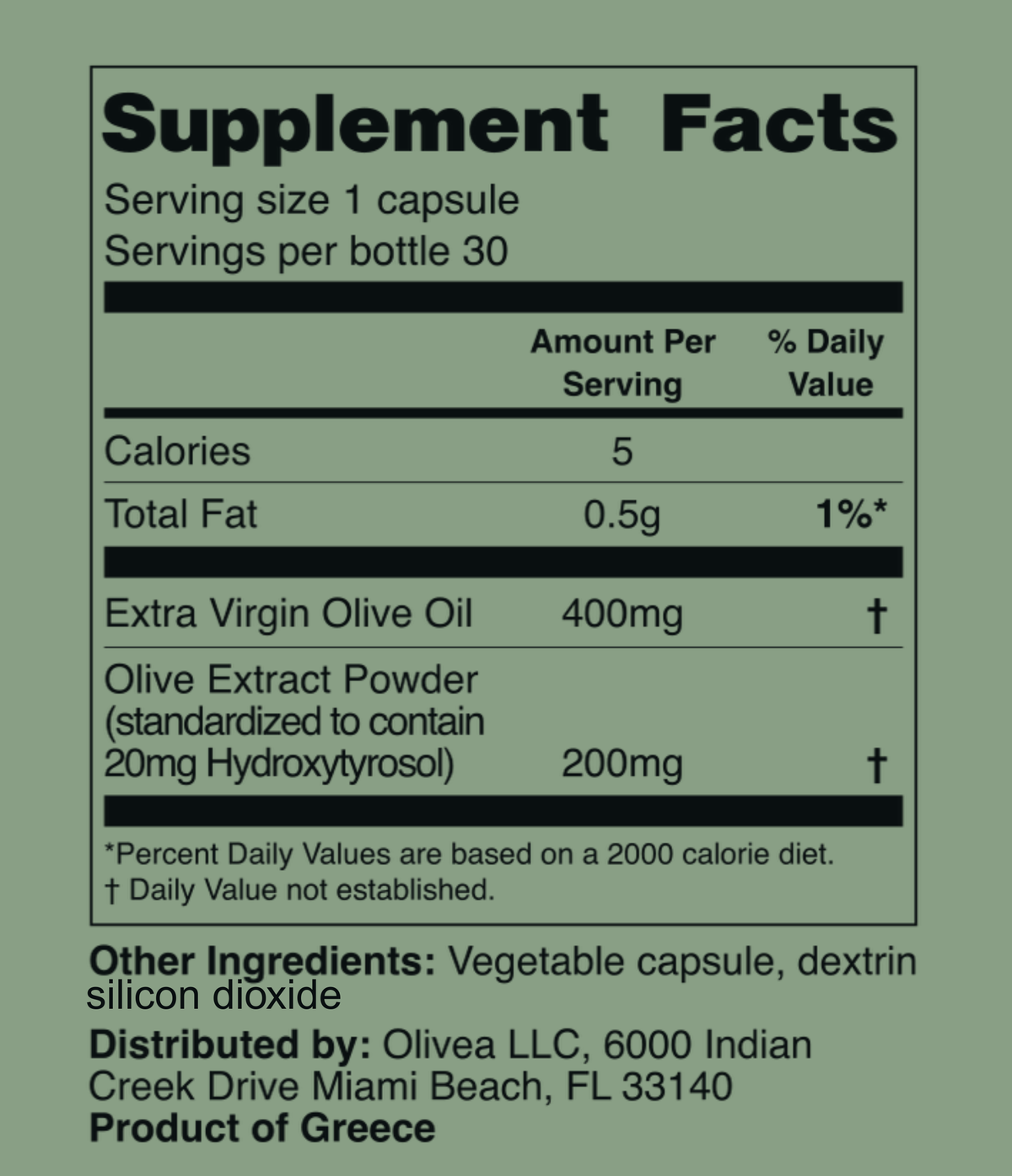 Olivea - Polyphenolic EVOO & Hydroxytyrosol Natural Supplement